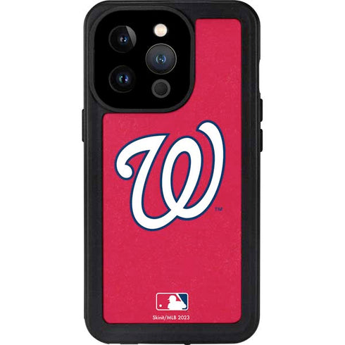 MLB Washington Nationals - Solid Distressed iPhone 15 Pro Waterproof Case